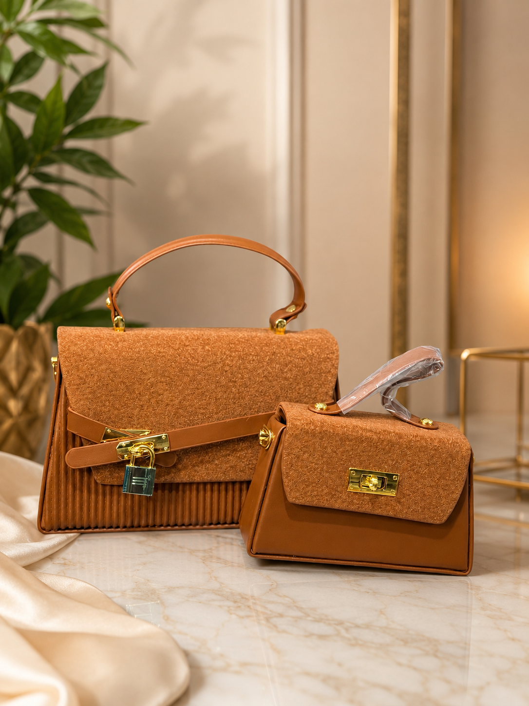 PADLOCK BAG - BROWN